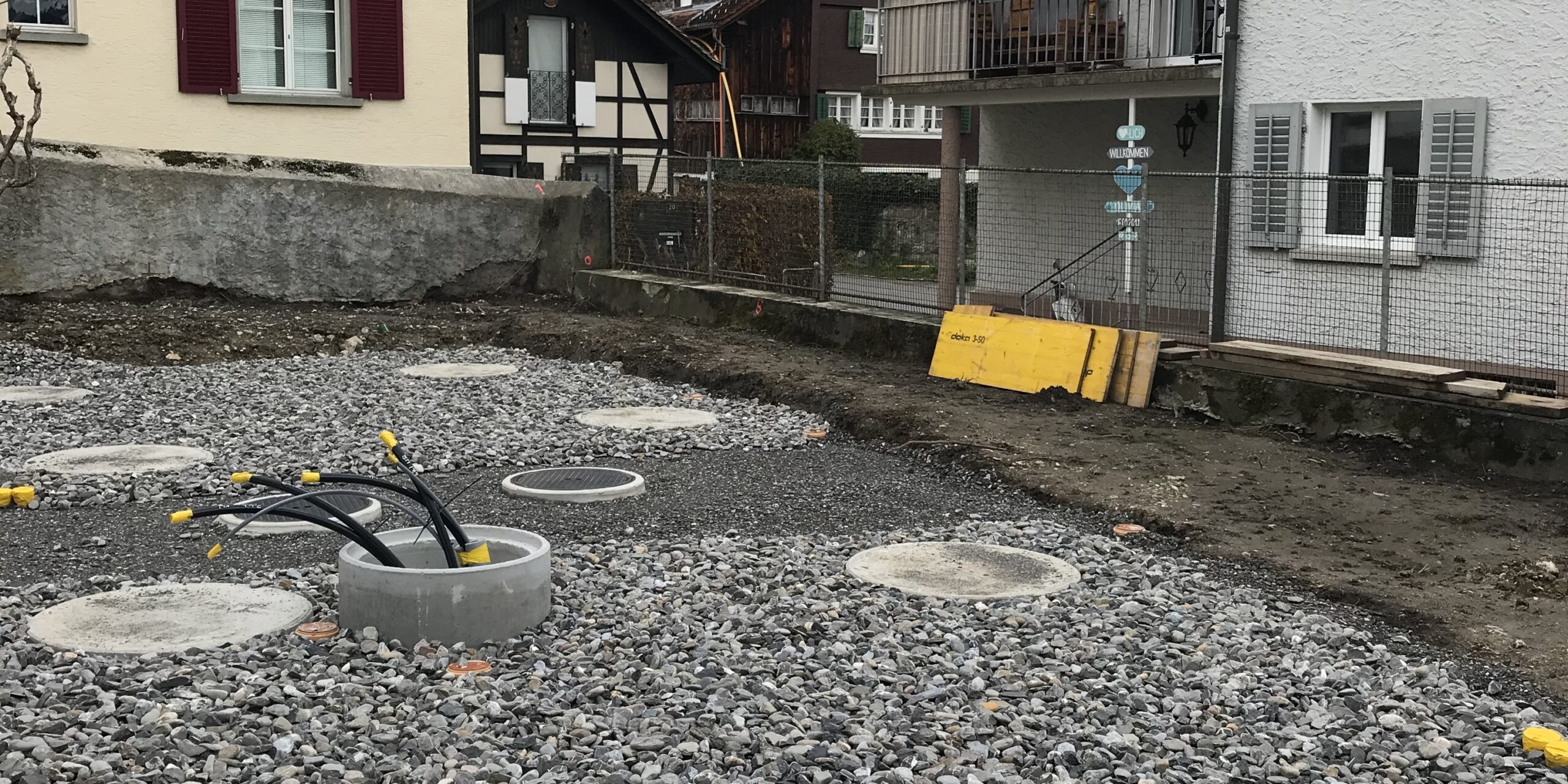 Acherhofstrasse Schwyz, Baufoto Tiefbau, marty architektur