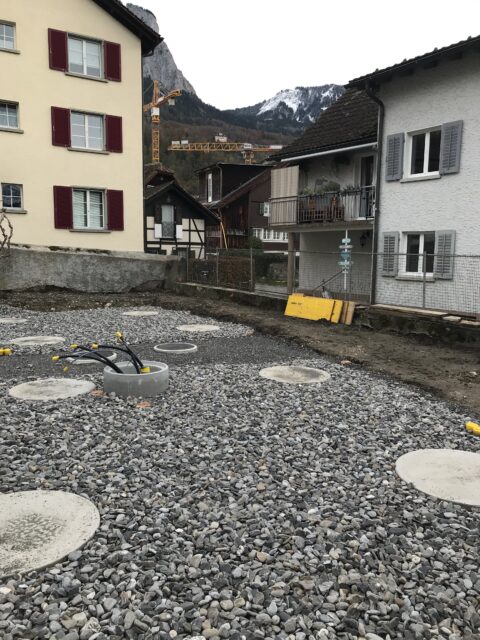 Acherhofstrasse Schwyz, Baufoto Tiefbau, marty architektur