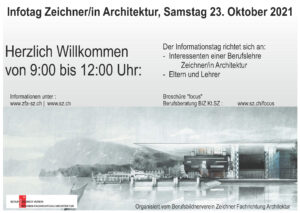 Flyer Infotag Zeichner/in Architektur, marty architektur