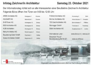 Flyer Infotag Zeichner/in Architektur, marty architektur