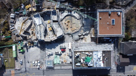 Tierpark Goldau, Baufoto Drohnenaufnahme, marty architektur