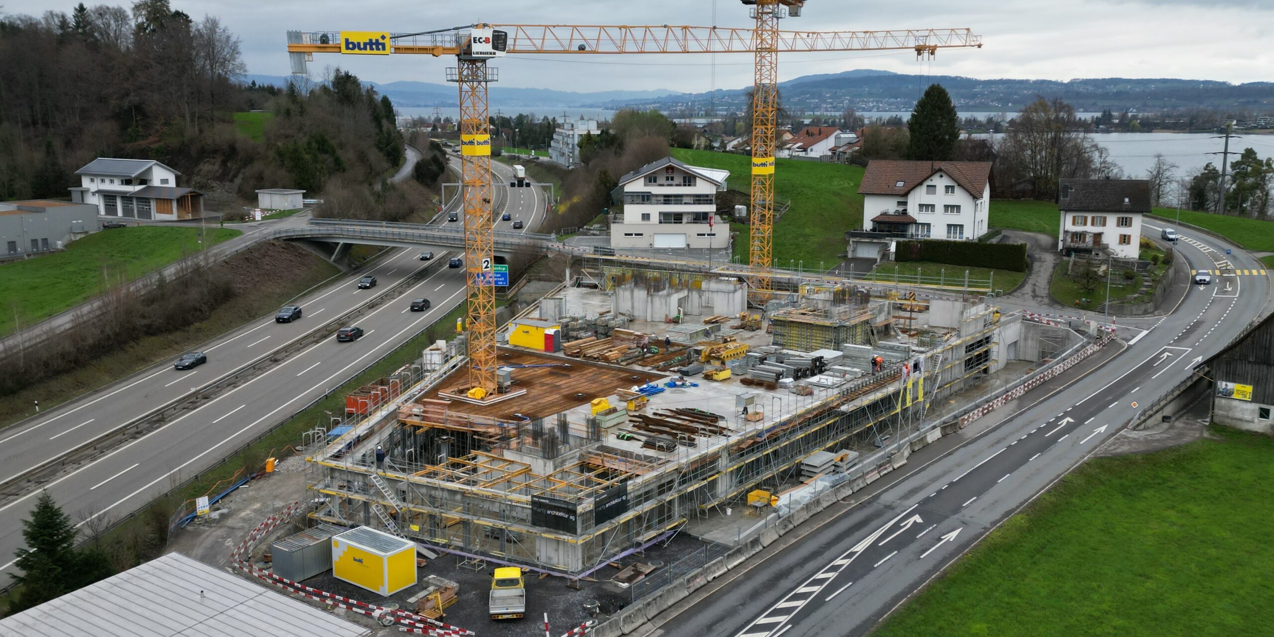 Lidwil Altendorf, Baufoto Drohnenaufnahme, marty architektur